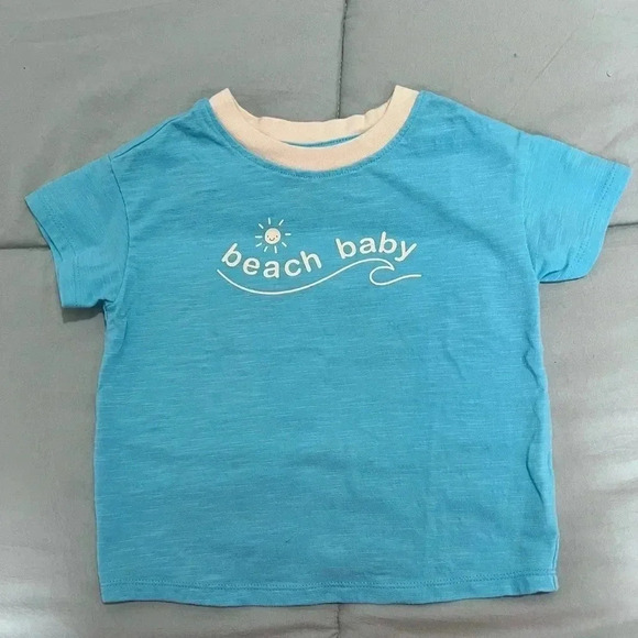 Baby Beach Slub Jersey Top & Bottom Set - Cat & Jack™ Light Blue - Picture 3 of 6